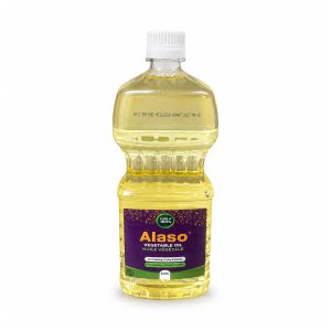 Bouteille de 946 ml d’huile végétale Alaso sur fond blanc